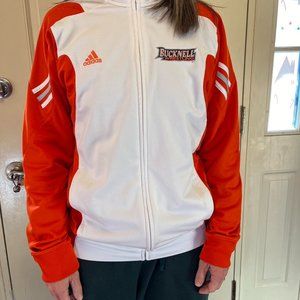 Bucknell University Adidas Scorch zip up Wrestling jacket in Orange and White